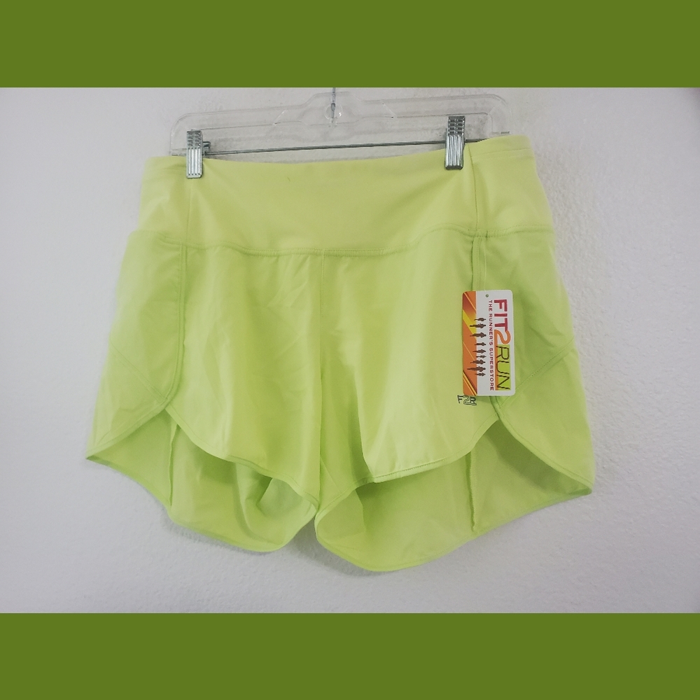 Fit2Run NWT Lime Green Running Shorts Sz Large